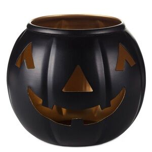 Black Metal Jack-O'-Lantern Candle Holder